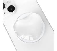 DOINEUFL Agarre para teléfono MagSafe - Agarres magnéticos para teléfono, bonito soporte de vidrio móvil expandible en forma de corazón, soporte seguro para fundas magnéticas, compatible con carga