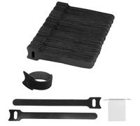 DOINEUFL Bridas reutilizables con velcro, color negro, 100 unidades de 10 cm, gestión de cables ajustables para el hogar, oficina, oficina y jardín