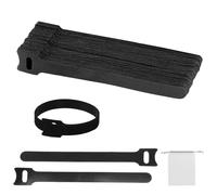 DOINEUFL Bridas reutilizables con velcro, color negro, 50 unidades de 25 cm, gestión de cables ajustables para el hogar, oficina, oficina y jardín