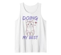 Doing My Best Cute Cat Funny Relatable Camiseta sin Mangas