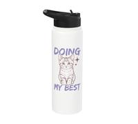 Doing My Best Cute Cat Funny Relatable Stainless Steel Insulated Water Bottle