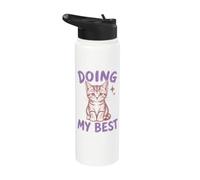 Doing My Best Cute Cat Funny Relatable Stainless Steel Insulated Water Bottle