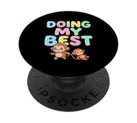 Doing My Best Cute Kawaii Baby Monkey Meme Hombres Mujeres Niños PopSockets PopGrip Adhesivo