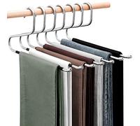 DOIOWN Perchas para pantalones de extremo abierto, de acero inoxidable, paquete de 30 perchas de 8 mm de grosor, multifuncionales antideslizantes para pantalones pesados, jeans, pantalones, bufandas, perchas de ropa que ahorran espacio para mujeres y hombres