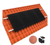 doitBau Juego de montaje básico Klickfix tejado plateado para paneles solares, tejado inclinado, sartenes, arcilla, cerámica, hormigón, fijación fotovoltaica, soporte de fijación fotovoltaica, juego