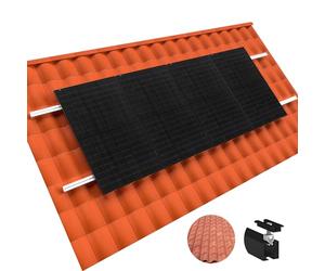 doitBau Juego de montaje básico Klickfix tejado plateado para paneles solares, tejado inclinado, sartenes, arcilla, cerámica, hormigón, fijación fotovoltaica, soporte de fijación fotovoltaica, juego
