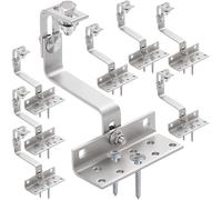 doitBau Kit de montaje para 2 paneles solares, 8 ganchos, 16 tornillos para madera, 8 tuercas, 8 tornillos hexagonales de 17 mm, cabeza hexagonal 17, canal de perfil de 17,5 mm