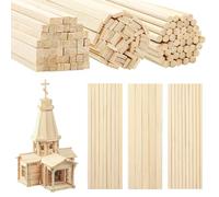 DOITEM 150 Pack Bambú Natural Manualidades de Madera Sticks de Madera Cuadrada Sticks de Madera Natural Inacabado Sticks de Madera Natural-20cm-Tiras de Madera para Proyectos de Artesanía