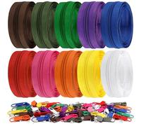 DOITEM 22 yardas/ 20 m 10 piezas de colores surtidos #5 Cremalleras de bobina de nailon, cremalleras de costura con cierres sin fin con 40 piezas de deslizadores de cremallera y cabezas de cremallera
