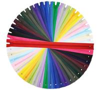DOITEM 24pcs 65cm / 26 Pulgadas Cremalleras de Nylon Multicolor de la Bobina para Coser y Artes 24 Colores (Multicolor, 65cm)