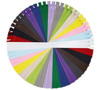 DOITEM 30Pcs 45cm/18 Pulgadas Invisible Multicolor Nylon Bobina Cremalleras para Coser y Manualidades 15 Colores (Multicolor)