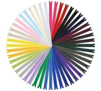 DOITEM 48pcs 30cm / 12 Pulgadas Cremalleras de Nylon Multicolor de la Bobina para Coser y Artes 24 Colores (Multicolor, 30cm)