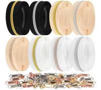 DOITEM #5 Cremalleras metálicas de bobina de nailon plateado, dorado y negro de 16m por The Yard a granel con cremalleras negras, blancas y caqui para costura, sastre y manualidades