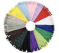 DOITEM 60pcs 60cm / 24 pulgadas invisible multicolor Nylon bobinas cremalleras para costura y manualidades 15 colores