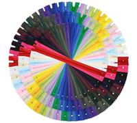 DOITEM 72pcs 15cm 25cm 35cm Cremalleras de Nylon Multicolor de la Bobina para Coser y Artes 24 Colores