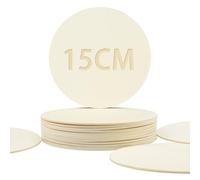 DOITEM Círculo de Madera, 16 PCS de 15cm Redondas de Madera en Blanco sin Terminar Recortes de Madera para Manualidades Placa Redonda de Madera Discos de Madera Finos Pintura y Decoraciones Navideñas