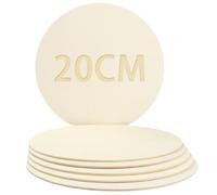 DOITEM Círculo de Madera, 6 PCS de 20cm Redondas de Madera en Blanco sin Terminar Recortes de Madera para Manualidades Placa Redonda de Madera Discos de Madera Finos Pintura y Decoraciones Navideñas