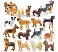 DOITEM Figuras de Perro para niños, 12pcs plástico Realista Cachorro Figuras, pequeño Perro Cake Topper, Aprendizaje Educativo Juguetes Cake Toppers Regalo de cumpleaños para niños niños pequeños