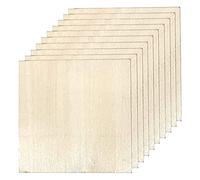 DOITEM Hojas de Madera de Balsa, 10 Piezas, 100x100x2mm, Madera en Blanco para Cricut Maker, Madera Artesanía Pintura Grabado