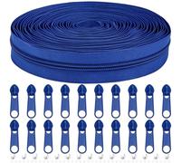 DOITEM The Yard - Cremalleras de nailon #5 a granel de 9 metros con 20 deslizadores de cremallera para costura, sastrería, manualidades, ropa, textiles para el hogar (azul rey, #5)