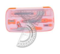 DOITOOL 1 Conjunto De Brújula Herramientas De Estudio Geometría Gobernantes Transportador La Escuela Kit De Regla Brújulas El Plastico Naranja