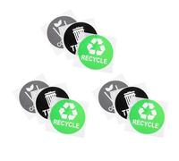 DOITOOL 1 Juego Pegatinas De Clasificación De Basura Adhesivas Impermeables Para Reciclaje De Residuos Etiquetas Para Papelera De Cocina Y Oficina Diseño Práctico Y Duradero Verde 9 Piezas