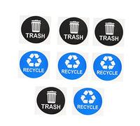 DOITOOL 1 Juego Pegatinas De Clasificación De Basura Adhesivos Impermeables Para Contenedores De Reciclaje Etiquetas Para Cubos De Basura Negro Y Azul 8 Piezas