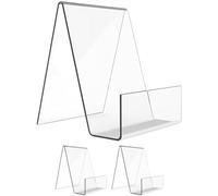 DOITOOL 1 Juego Soporte Para Libros Acrílico Transparente Exhibidor Multifuncional Para Tarjetas Y Libros Estante Resistente Y Práctico Para Escritorio 3 Piezas