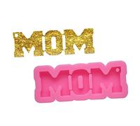 DOITOOL 1 Par Molde de Silicona para Llaveros con Letras Mom y Dad Herramienta de Repostería para Creatividad Diy Resistente y de Limpiar