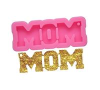 DOITOOL 1 Par Moldes de Silicona para Pasteles y Llaveros Diy Resistentes y No Pegajosos Moldes para Fondant con Letras Mom y Dad para Repostería y Aromaterapia