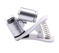 DOITOOL 1 Pieza Lupa de Joyería con Clip para Teléfono Móvil Microscopio Portátil para Identificación y Tasación de Joyas Profesional con Luz LED y UV