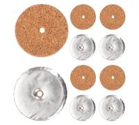 DOITOOL 10 Flotadores Redondos para Mecha de Lámparas de Aceite Budistas, Portamechas Planos para Altar y Santuario, Soportes sin Hollín para Lámparas Rituales, 10 Piezas Plateadas