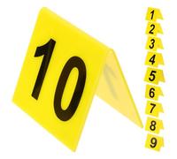 DOITOOL 10 Marcadores De Escena Del Crimen Reutilizables Marcadores De Números De Doble Cara Letrero Acrílico Amarillo Con Letras Negras Números De Mesa Para Restaurantes Juegos Y Fiestas