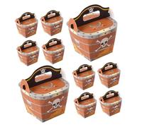 DOITOOL 10 piezas Cofres de Tesoro Pirata Pequeños de Cajas Decorativas para Dulces y Regalos para Fiestas Infantiles y Halloween Diseño Artístico con Espacio Amplio