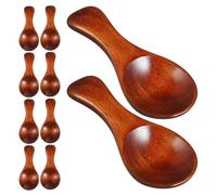 DOITOOL 10 piezas Cucharas Mini de Madera Natural para Miel Especias Azúcar y Condimentos Cucharas Pequeñas para Helado Té y Sal Diseño Compacto y Fácil Limpieza