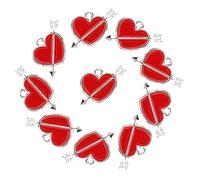 DOITOOL 10 Piezas De Colgante De Corazón De Cupido Joyería Collar Dije Dorado Para Niñas Fabricación De Joyas Para El Día De San Valentín Cuentas De Corazón Para Pulseras Cadenas