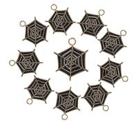 DOITOOL 10 Piezas Dijes Forma de Telaraña Esmaltados Negros para Hacer Joyas Espaciadores Sueltos para Collares Pulseras y Pendientes Diy Accesorios Únicos y Compactos