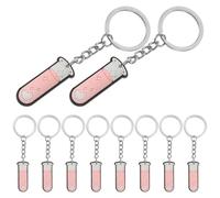 DOITOOL 10 Piezas Llaveros Tubos de Ensayo Metálicos Colgantes Decorativos para Mochila y Llavero de Química Accesorios Compactos para Estudiantes y Profesores de Laboratorio