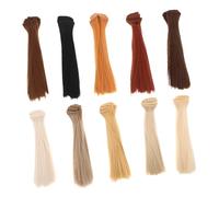DOITOOL 10 Piezas Paquetes de Pelo para Muñecas Sintética Resistente al Calor Mechas Lisos Naturales para Manualidades y Accesorios Bjd Colores Resistentes la Degradación