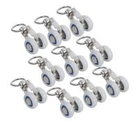 DOITOOL 10 Piezas Rodillos Metálicos con Rodamiento Silencioso para Riel de Cortina Ganchos de Acero Inoxidable Giratorios para Montaje Techo Deslizadores Estables para Cortinas Pesadas