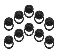 DOITOOL 10 Tiradores de Cajón Vintage de Cobre Retro Pomos de Anillo Colgantes Agujero Tiradores para Muebles Armarios y Cómodas Herrajes Decorativos Estilo Europeo