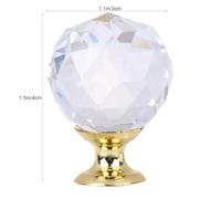 DOITOOL 10 Tiradores de Cristal Transparentes para Muebles Pomos Sencillos de 30 MM Base Dorada 10 Piezas para Cajones Armarios y Puertas Tiradores Creativos y Funcionales para Uso