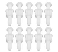 DOITOOL 10 tornillos de repuesto para asiento de inodoro: pernos y tuercas para bisagras de inodoro, herrajes resistentes para montaje superior de baño, color blanco.