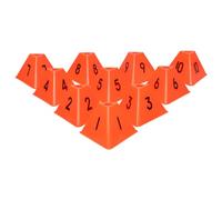 DOITOOL 10 Unidades Conos de Entrenamiento de Agilidad Numerados (1-10) para Fútbol, Triángulo Naranja de Alta Visibilidad, Resistentes y Estables, Marcadores para Campo y Ejercicios al