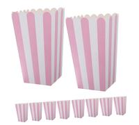 DOITOOL 100 Piezas Cajas de de Maíz con Diseño Rayado Vintage Resistentes al Aceite Fáciles de Llevar y Apilar para Fiestas Retro y Noches de Cine Paquete de Unidades Pequeñas Rosa