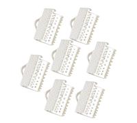 DOITOOL 100 Piezas Cierres Metálicos de 2,5cm para Cordones y Lazos, Accesorios de Joyería DIY en Plata Textura para Ocultar Extremos Deshilachados y Sujetar Anillas