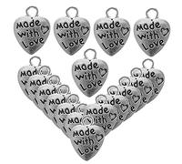 DOITOOL 100 Piezas colgante encantos vintage encantos de perlas de joyería san valentín valentines day present encanto de la joyería del corazón encantos del pendiente del corazón