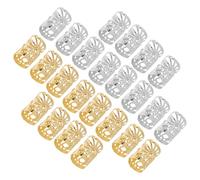 DOITOOL 100 Piezas de Anillos para Trenzas de Cabello de Metal Dorado y Plata, Tubo de Filigrana Anti-rust para Decoración en Festivales y Fiestas