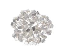 DOITOOL 100 Piezas Extremos de Cordón de Metal Plateado de 8mm Hebillas Mazi y Cierres de Sujeción para Accesorios de Pulseras y Manualidades Fáciles de Usar