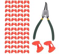 DOITOOL 100 piezas Gafas Anticontrol para Aves Granja Diseño Rojo Calmante Plástico Resistente Incluye Alicates para Instalación para Gallinas y Pollos Mejora Convivencia y Productividad